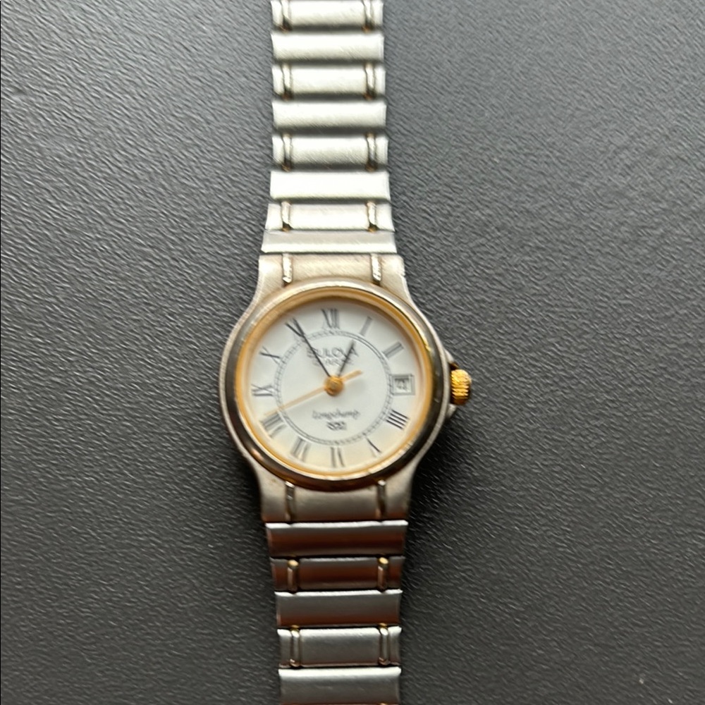 BULOVA VINTAGE SILVER AND GOLD WATCH